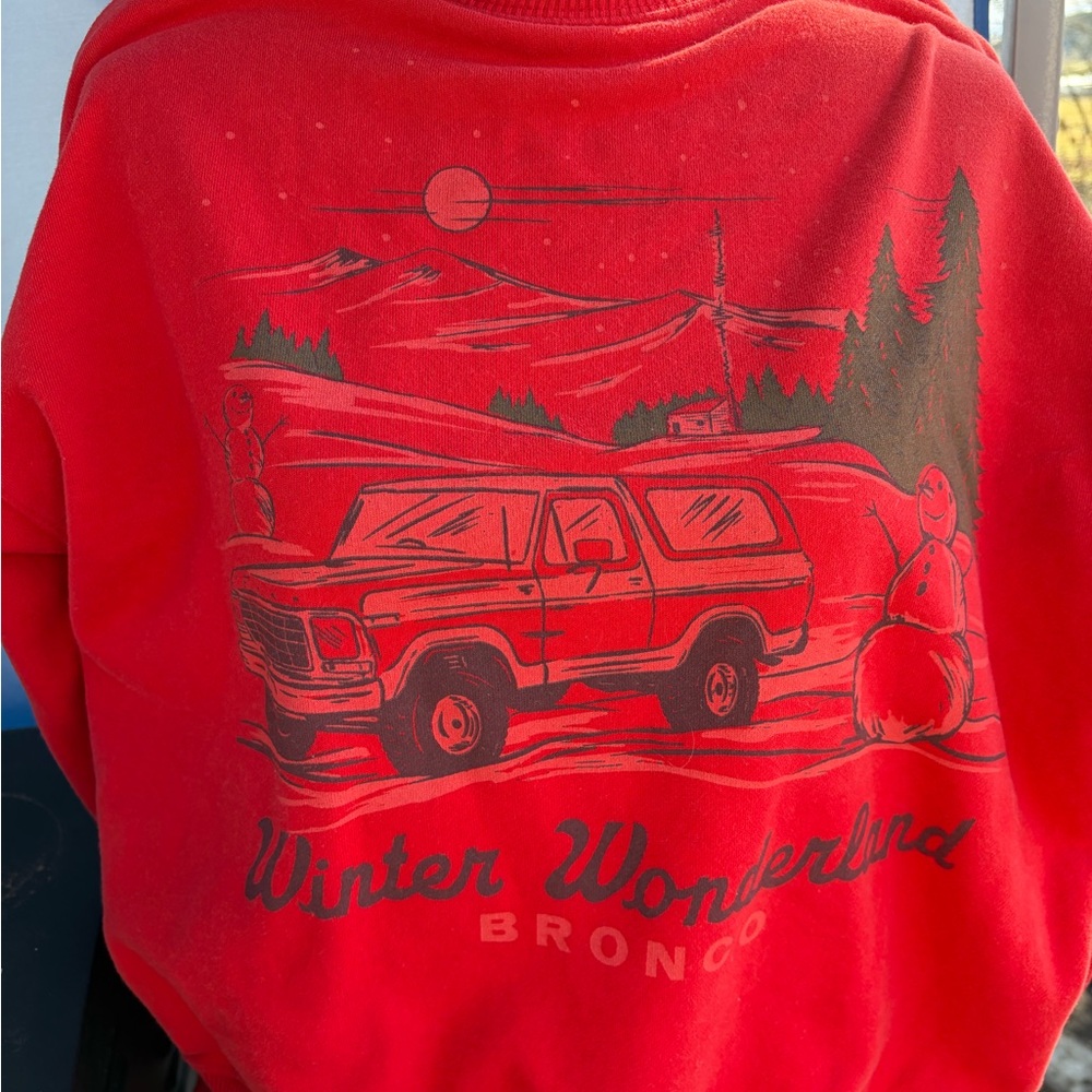 American Eagle Outfitters Red Graphic Crewneck Sweater